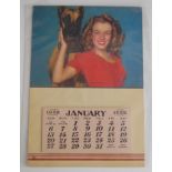 Marilyn Monroe interest - a rare 1955 calendar 'Dame and Dane', original issue,