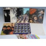 Seven LP vinyl records by The Beatles, to include; White Album No.