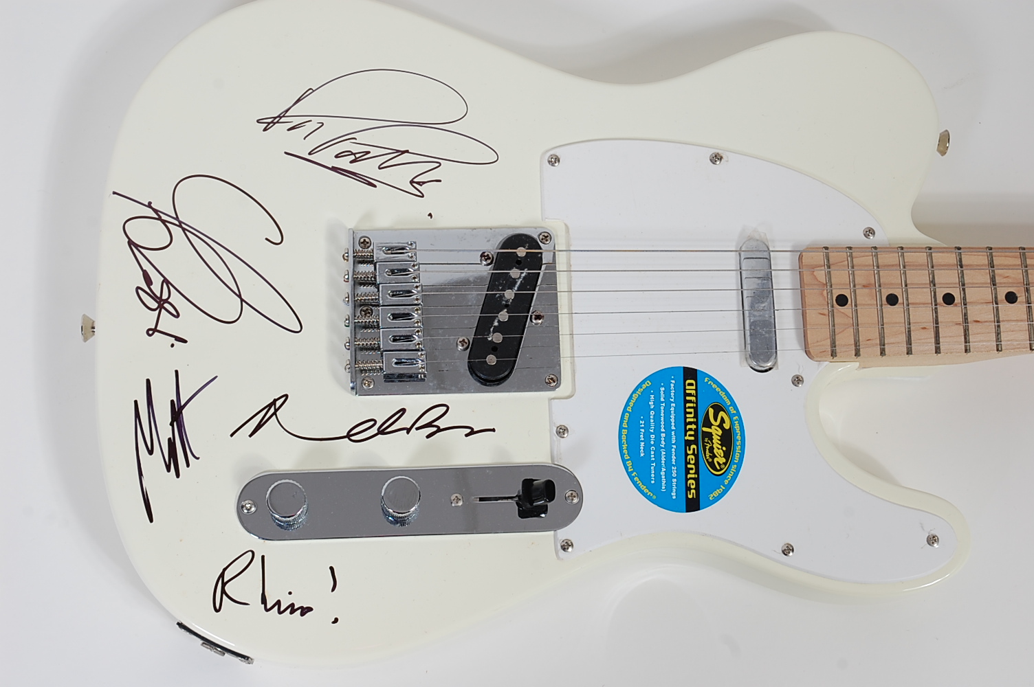 A fender telecaster guitar in cream and white, serial number CY090303903, signed Francis Rossi, - Image 2 of 2