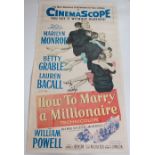 How to Marry a Millionaire, original three sheet colour movie poster from 1953,