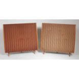 A pair of 1970s Quad freestanding electro-static loudspeakers, each having pierced copper grilles,