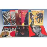 Thirteen various 1960s and later LP vinyl records, to include; The Beatles Red & Blue albums,