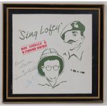 'Sing Lofty' framed vinyl record, bearing signature 'Bests wishes, Don Estelle,