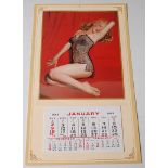 Marilyn Monroe interest - 1955 issue calendar 'Golden Dreams', with lift-off lace overprint,
