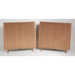 A pair of 1970s Quad freestanding electro-static loudspeakers, each having pierced copper grilles,