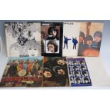 Eight LP vinyl records by The Beatles, to include; White Album No.