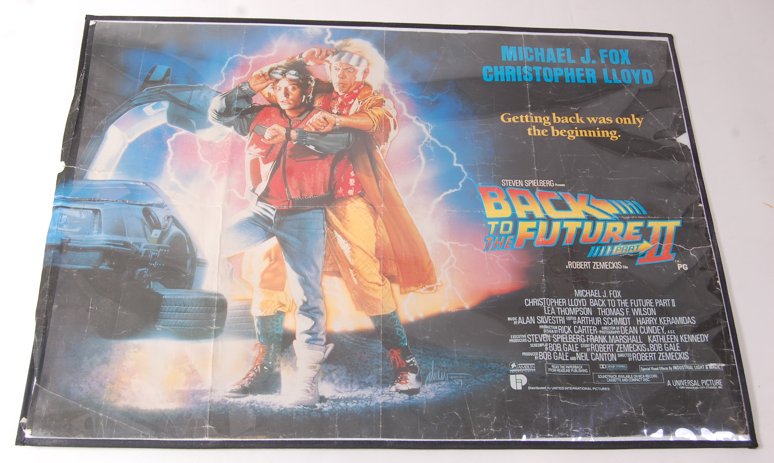 A 1985 Back to the Future UK release film poster, designed by Drew Struzan, - Image 2 of 3