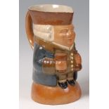 A Royal Doulton stoneware character jug by Harry Simeon, of a standing man, underglaze painted,