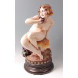 A large Art Deco painted composite model of a female nude,