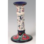 A contemporary Moorcroft Pottery candlestick 'Tribute to Charles Rennie Mackintosh',