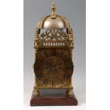 A brass lantern clock, of good size, the engraved dial signed Richard Rayment Bury,