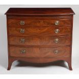 An early 19th century mahogany bowfront chest,