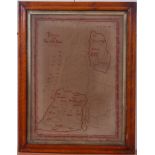 A Victorian needlework sampler entitled Palestine in the Time of Our Saviour,