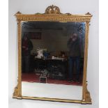 A Victorian giltwood and gesso overmantel mirror,