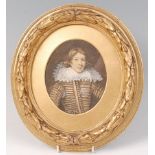 19th century English school - Half-length portrait of a boy in Tudor costume,