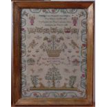 A William IV needlework verse and picture sampler, by Sarah Ann Banton, aged 9, dated 1833, 40.