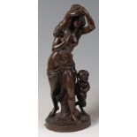 After Claude Michel Clodion (1738-1814) - A late 19th century French bronze model of Bacchante and