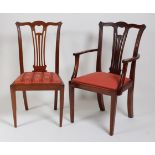 A set of ten Georgian style beechwood dining chairs,
