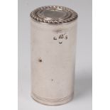 A George IV silver two-piece nutmeg grater, of plain cylindrical form,