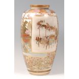 A Japanese Meiji period satsuma vase, of good size (with star crack to body),