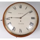 A George III mahogany convex dial wall clock,
