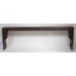 A 19th century Chinese 'rosewood' hall table of good size,