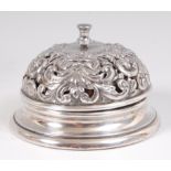 An Edwardian silver table bell,