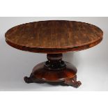 A William IV rosewood breakfast table,