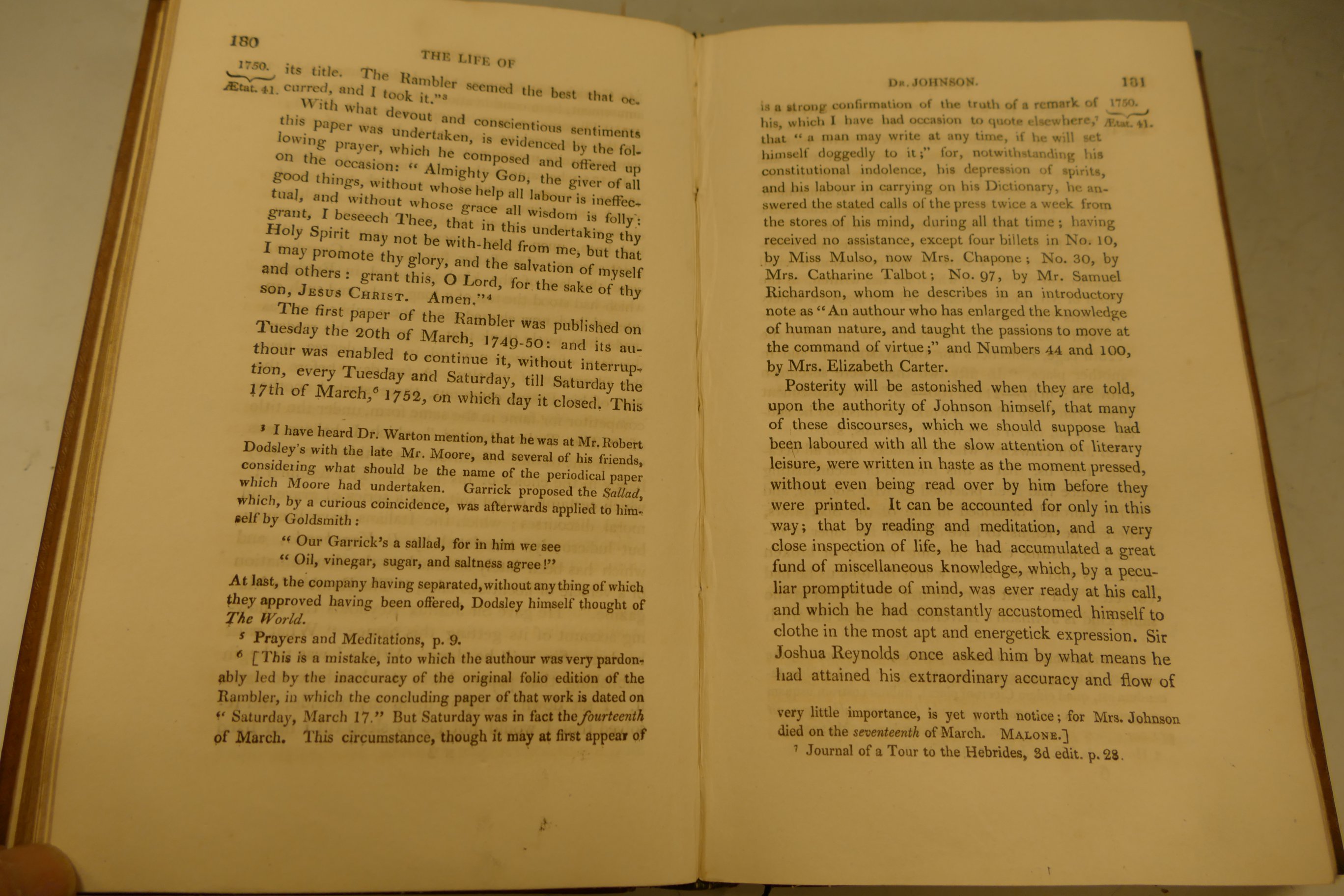 BOSWELL, Life of Johnson, 4 vols, London 1816, calf, spines chipped and one splitting, - Image 3 of 4