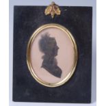 Early 19th century English school - Profile of a gentleman, silhouette,