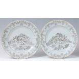 A pair of Chinese Qianlong period porcelain export plates,