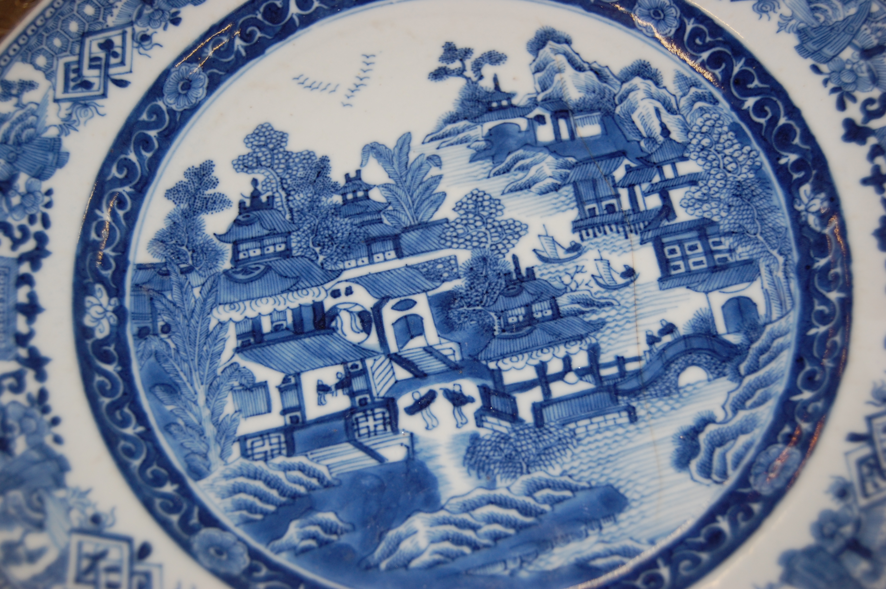 A set of eleven Chinese export porcelain blue and white plates, - Image 4 of 4