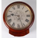 A Victorian mahogany cased circular dial wall clock,