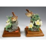 A Royal Worcester figure (Wren) Trogodyltes Parvutus and Burnett Rose, dated 1964,