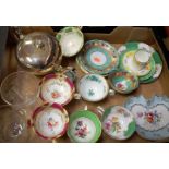 A box of miscellaneous china and glassware, to include; Kenmar coffee can and saucer,