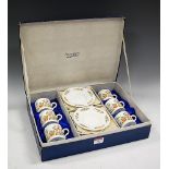 An Aynsley six place setting coffee service, in the Cottage Garden pattern,