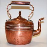 A 19th century copper range kettle