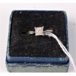 A 9ct white gold diamond ring, the single round brilliant cut diamond, estimated approx. 0.