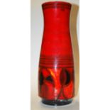A large Poole pottery vase of inverted cylindrical form in the Delhis pattern, printed Poole,