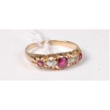 An 18ct ruby and diamond ring,