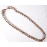 A Chinese white metal thick curblink necklace with double dragon head style clasp,