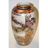 A Japanese Meiji period satsuma vase, of good size (with star crack to body),