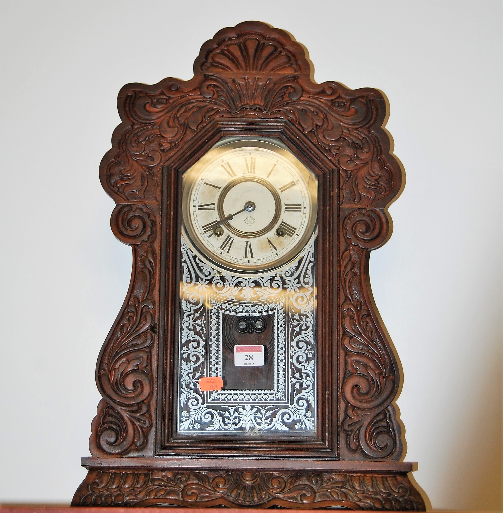 A late 19th century American mantel clock by The Ansonia Clock Company ...