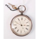 A silver chronograph, 6cm diameter, Chester 1891,