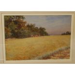 Joseph Dixon Clark (1849-1944) - Rural landscape with shire horses, watercolour, signed lower left,