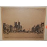 Henry Rushbury - Paris, etching, signed in pencil to the margin,