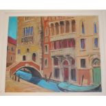 Continental school - Venetian backwater, oil on canvas,