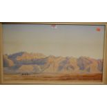 H H Hart - The camel train, watercolour, signed lower left,
