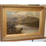 E Kelly - A mountain loch, oil on canvas, signed lower right,