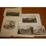 A quantity of unframed topographical engravings,